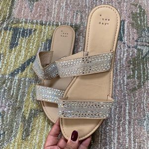 A New Day Studded Sparkly Two-Strap Sandals
